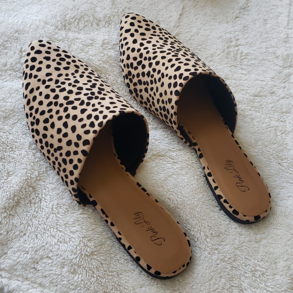 Pink Lily Emma Spotted Mules